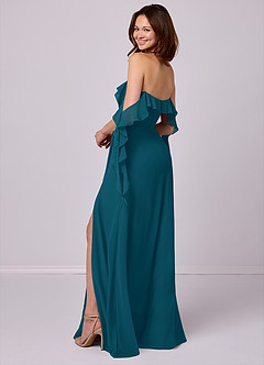 Barbie ♥ Azazie Bridesmaid Dresses Ink Blue A-Line Off the Shoulder Chiffon Convertible Dress image3