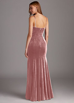 Azazie Solange Vente Finale Robe Fourreau en velours Plissée Black image2