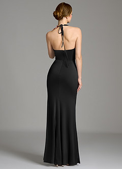 Azazie Gwyneth Bridesmaid Dresses Black Mermaid Pleated Premium Stretch Jersey Dress image6