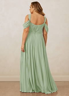Christian Siriano Bridal for Azazie 1013 Brautjungfernkleider A-Linie Schulterfrei Chiffon Kleid Staubiger Salbeigrün image12