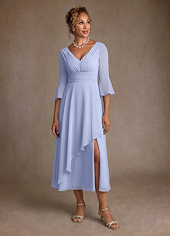 Azazie Aerynne Abiti per la Madre della Sposa Abito A-Line in Chiffon Plissettato Ghiaccio image4