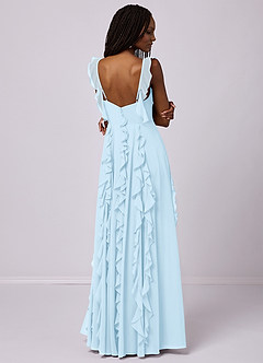 Barbie ♥ Azazie Bridesmaid Dresses Sky Blue A-Line with Pockets Chiffon Dress image2
