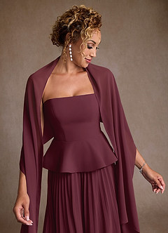 Azazie Josabeth Mother of the Bride Dresses Cabernet A-Line Pleated Chiffon Dress image7