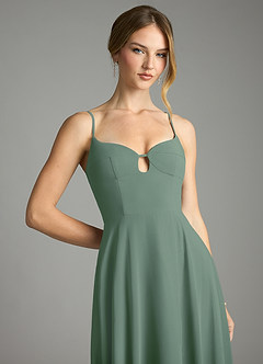Azazie Audreana Final Sale Eucalyptus A-Line Sweetheart Neckline Chiffon Dress image2