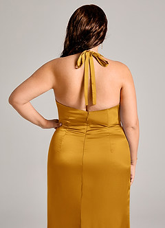 Azazie Valerie Brudtärnklänningar Klä av Sjöjungfru i Stretch Satin Plisserad Knäck image2