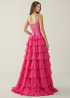 Bastet Fuchsia Ruffled A-line Prom Dress image2