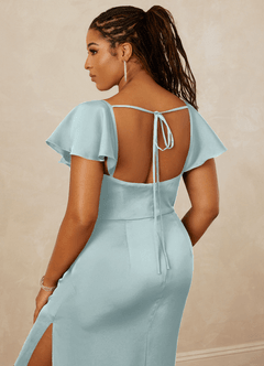 Christian Siriano Bridal for Azazie 1005 Bridesmaid Dresses Mist Sheath Sweetheart Neckline Stretch Satin Dress image10