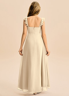 Azazie Mavie Junior Abito A-Line in Chiffon Increspato Champagne image2