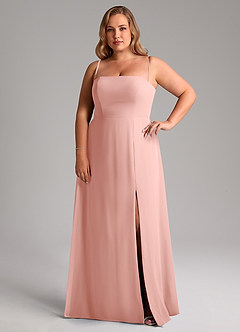Azazie Wren Bridesmaid Dresses Rosette A-Line Side Slit Chiffon Convertible Dress image14