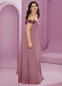 Barbie ♥ Azazie Bridesmaid Dresses Vintage Mauve A-Line Off the Shoulder Chiffon Convertible Dress image15
