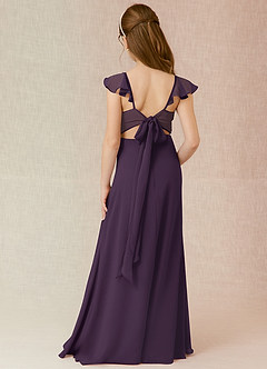 Azazie Everett Junior Plum A-Line Chiffon Dress image1