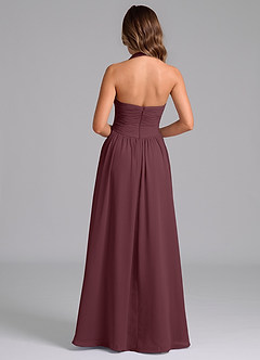 Azazie Darlyn Brautjungfernkleider A-Linie Plissee Chiffon Kleid Sangria image2