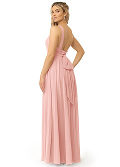 Azazie Kora Bridesmaid Dresses Rosette A-Line Pleated Chiffon Dress image5
