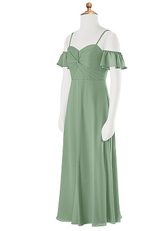 Azazie Juna Junior Matcha A-Line Off the Shoulder Chiffon Dress image8