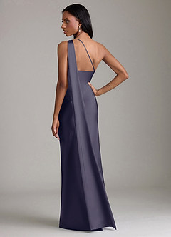 Azazie Galinda Suknie dla druhen Syrena Jedno ramię Satyna elastyczna Do ziemi Sukienka image6