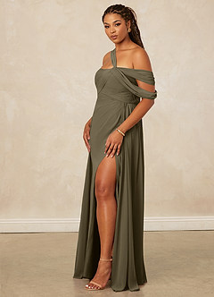 Christian Siriano Bridal for Azazie 1014 Bridesmaid Dresses Willow Green A-Line Off the Shoulder Chiffon Dress image14