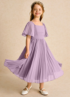 Azazie Gisele Abiti da Ragazza di Fiori Abito A-Line in Chiffon Plissettato Glicine image1