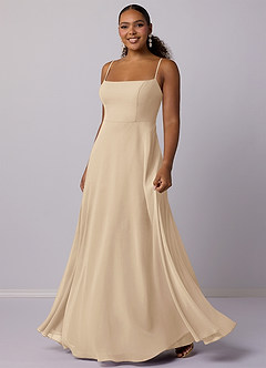 Barbie ♥ Azazie Bridesmaid Dresses Champagne A-Line Chiffon Dress image5