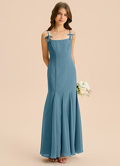 Azazie Evey Junior Abito Sirena in Chiffon Plissettato Bermuda image4