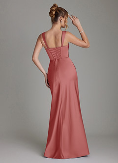 Azazie Agustina Robes de demoiselle d'honneur Robe Sirène en Satin extensible Corset Antique Rose image2