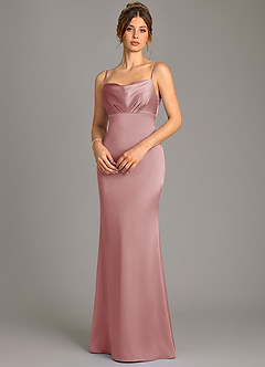Azazie Reverie Bridesmaid Dresses Dusty Rose Mermaid Corset Stretch Satin Dress image2