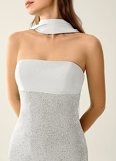 Celestina White Sequins Corset Mermaid Prom Dress image7