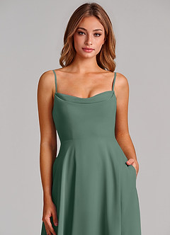 Azazie Elle Jurken voor bruidsmeisjes Jurk van Chiffon met A-Lijn Geplooid Zeemos image6