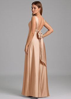 Azazie Beatrice Vestidos de madrinha de casamento Vestido Rosa Inglesa de Cetim elástico de Linha A com Decote em coração image2