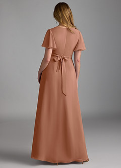 Azazie Zaniah Bridesmaid Dresses Bronzer A-Line Chiffon Dress image2