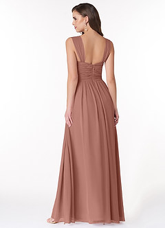 Azazie Zapheira Bridesmaid Dresses Cedar Rose A-Line Ruched Chiffon Dress image2