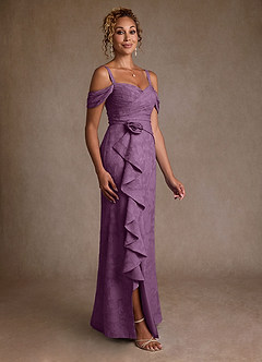 Azazie Irene Kleider für die Brautmutter A-Linie Schulterfrei Blumen-Burnout Kleid Blauregen image5