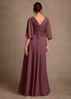 Azazie Tilda Kleider für die Brautmutter A-Linie Spitze Chiffon Kleid Sangria image2