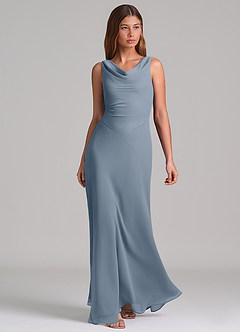 Azazie Nerine Brudtärnklänningar Klä av A-Linje i Chiffong Plisserad Skymning image1