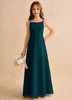 Azazie Jaella Girls Formal Flower Girl Klänningar Klänning A-Line i Chiffong Plisserad image5