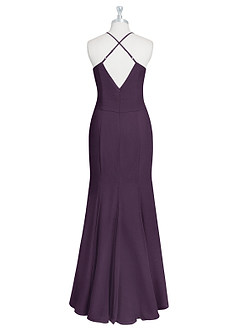 Azazie Carolina Bridesmaid Dresses Plum Mermaid Ruched Chiffon Dress image7