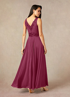 Azazie Devana Mother of the Bride Dresses Mulberry A-Line Sequins Chiffon Dress image13