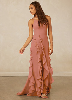 Christian Siriano Bridal for Azazie 1006 Brautjungfernkleider Meerjungfrau-Linie Gestreift Chiffon Kleid Mai Tai image4