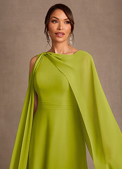 Azazie Liddie Mother of the Bride Dresses Lemongrass A-Line Pleated Chiffon Dress image5