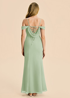 Azazie Nira Junior Dusty Sage Mermaid Ruched Chiffon Dress image2