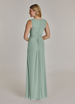 Azazie Manuella Mother of the Bride Dresses Agave A-Line V-Neck Pleated Chiffon Dress image12