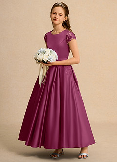 Azazie Bunny Girls Formal Abiti da Ragazza di Fiori Abito Principessa in Pizzo Gelso image6