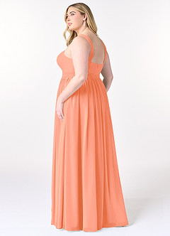 Azazie Elvira Bridesmaid Dresses Sunset A-Line Pleated Chiffon Dress image10