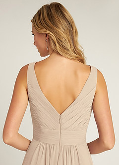 Azazie Pierrette Bridesmaid Dresses Champagne A-Line Pleated Chiffon Dress image6