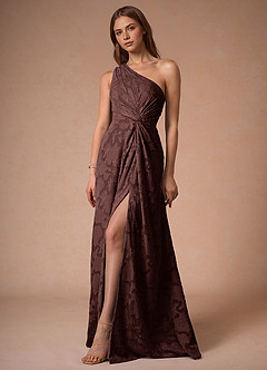 Hermosa Mocha Coco One Shoulder Maxi Dress image4