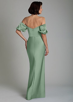 Azazie Lea Bridesmaid Dresses Matcha Mermaid Off the Shoulder Stretch Satin Convertible Dress image6