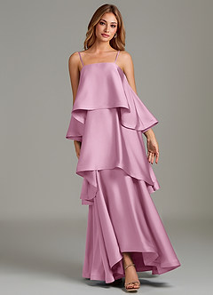 Azazie Azalea Bridesmaid Dresses Candy Pink A-Line Ruched Stretch Satin Dress image6