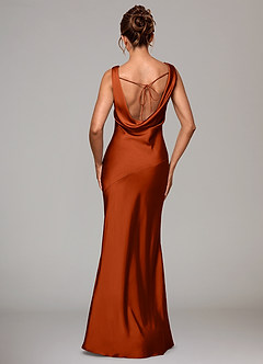 Azazie Rylina Bridesmaid Dresses Paprika Mermaid Stretch Satin Dress image5