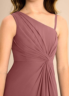 Azazie Brooke Junior Amethyst A-Line Side Slit Chiffon Dress image7