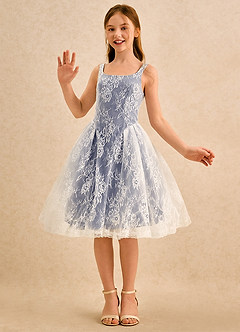 Azazie Cubbie Girls Formal Blumenmädchenkleider A-Linie Spitze Kleid Sturm image5