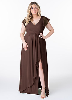 Azazie Omari Bridesmaid Dresses Ganache A-Line Chiffon Dress image7